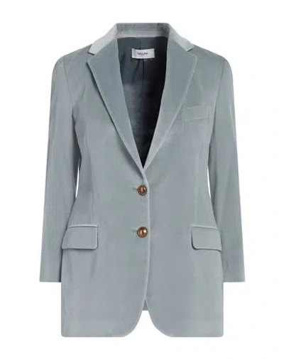 Saulina Milano Woman Blazer Light Blue Size 2 Cotton, Viscose, Elastane