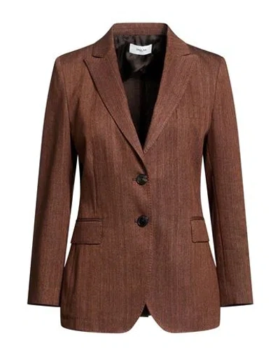 Saulina Milano Woman Blazer Light Brown Size 10 Linen, Cotton