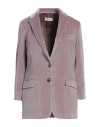 Saulina Milano Woman Blazer Mauve Size 4 Cotton, Viscose, Elastane In Purple