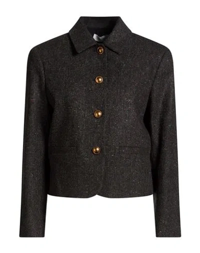 Saulina Milano Woman Jacket Charcoal Size 10 Wool, Cashmere In Gray