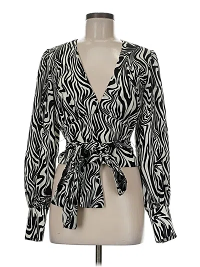 Pre-owned Saunders Collective Long Sleeve Blouse In Black