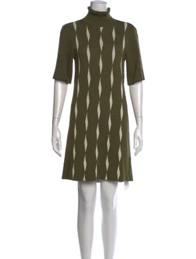 Pre-owned Saunders Patterned Knee-length Dress In Green