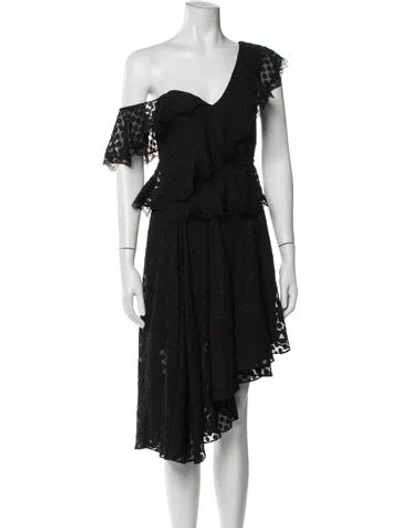 Pre-owned Saunders Polka Dot Print Mini Dress In Black