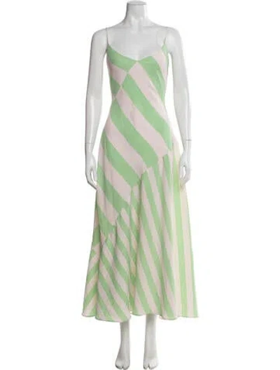 Pre-owned Saunders Striped Long Dress In Multi