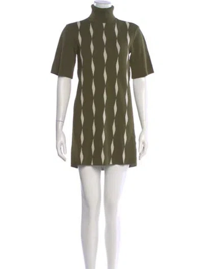 Pre-owned Saunders Striped Mini Dress In Green