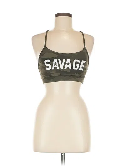 Pre-owned Savage Barbell Sports Bra In Green