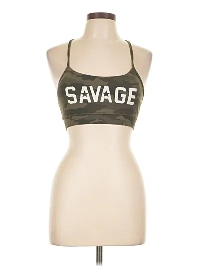 Pre-owned Savage Barbell Sports Bra In Green