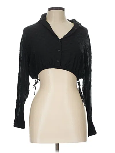 Pre-owned Savage X Fenty 3/4 Sleeve Button Down Shirt In Black