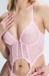 Savage X Fenty At First Sight Bustier In Velour Pink