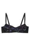 Savage X Fenty Butterfly Wings Lace Mesh Balconette Bra In Black
