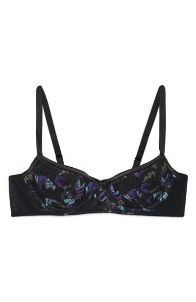 Savage X Fenty Butterfly Wings Lace Mesh Balconette Bra In Black