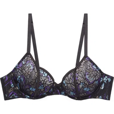 Savage X Fenty Butterfly Wings Unlined Lace Tulip Cup Bra In Black