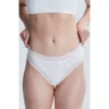Savage X Fenty Essentials Lace Trim Stretch Cotton Cheeky Briefs In White