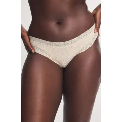 Savage X Fenty Essentials Lace Trim Stretch Cotton Cheeky Briefs In Black