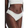 Savage X Fenty Essentials Lace Trim Stretch Cotton Cheeky Briefs In White