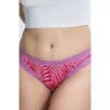 Savage X Fenty Essentials Lace Trim Stretch Cotton Cheeky Briefs In Affection Red Keep Palm Print