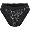 Savage X Fenty Essentials Lace Trim Stretch Cotton Cheeky Briefs In Black