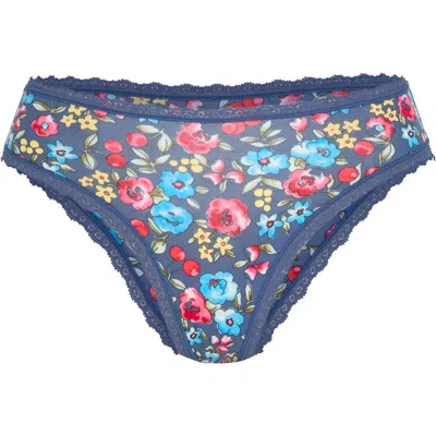 Savage X Fenty Essentials Lace Trim Stretch Cotton Cheeky Briefs In Multi