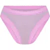 Savage X Fenty Essentials Lace Trim Stretch Cotton Cheeky Briefs In Pink