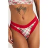 Savage X Fenty Essentials Lace Trim Stretch Cotton Cheeky Briefs In Red