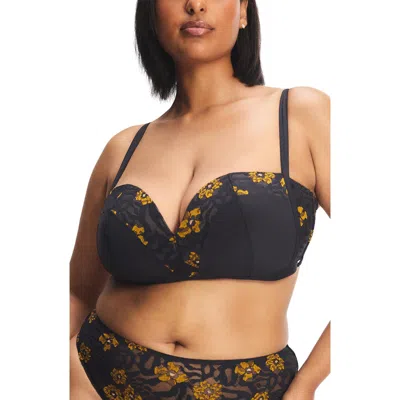 Savage X Fenty Feline Floral Lace Padded Bralette In Blue