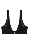 Savage X Fenty Flocked Logo Bralette In Black