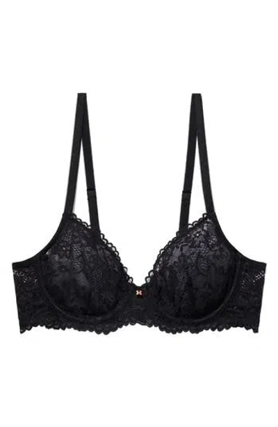 Savage X Fenty Floral Lace Unlined Bra In Black
