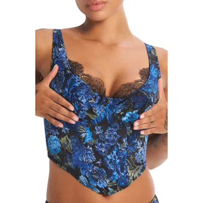 Savage X Fenty Floral Rush Bustier In Blue