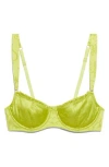 Savage X Fenty Heavenly Satin Unlined Balconette Bra In Green