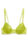 Savage X Fenty Heavenly Satin Unlined Balconette Bra In Green