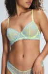 Savage X Fenty Keepsake Lace Unlined Demi Bra In Pale Green