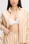 Savage X Fenty Kickback Casuals Pajama Button-up Shirt In Neutral