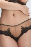Savage X Fenty Lacestruck Hipster Briefs In Tiramisu Tan/black Caviar