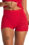 Savage X Fenty Lacy Dreams Pajama Shorts In Red