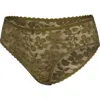 Savage X Fenty Lavish Lace Hipster Briefs In Military Olive Green