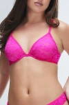 Savage X Fenty Lavish Lace Unlined Plunge Bra In Frisky Pink