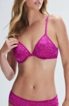 Savage X Fenty Lavish Lace Unlined Plunge Bra In Purple Passionfruit