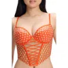 Savage X Fenty Lil' Tied Up Bustier In Orange