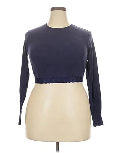 Pre-owned Savage X Fenty Long Sleeve Top Blue Mock Neckline Tops