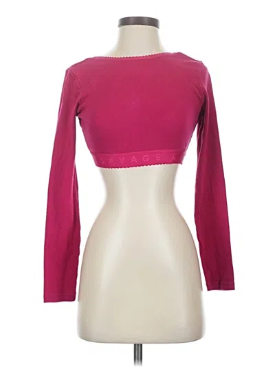 Pre-owned Savage X Fenty Long Sleeve Top Pink Boatneck Tops