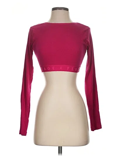 Pre-owned Savage X Fenty Long Sleeve T-shirt In Burgundy