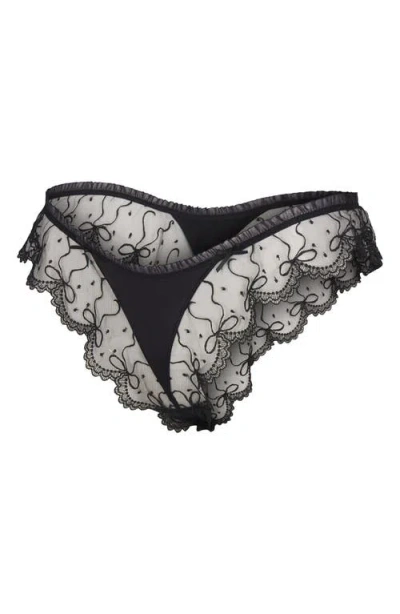 Savage X Fenty Loveline Brazillian Briefs In Black Caviar