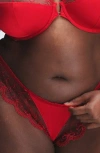 Savage X Fenty Loveline Brazillian Briefs In Timeless Red