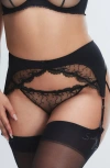 Savage X Fenty Loveline Garter Belt In Black Caviar