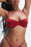 Savage X Fenty Microfiber Balconette Bra In Red
