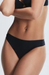 Savage X Fenty Microfiber No-show Thong In Black