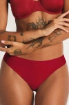 Savage X Fenty Microfiber No-show Thong In Burgundy