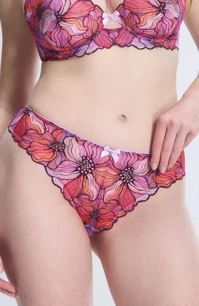 Savage X Fenty Mosaic Floral Lace Cheeky Briefs In Multi