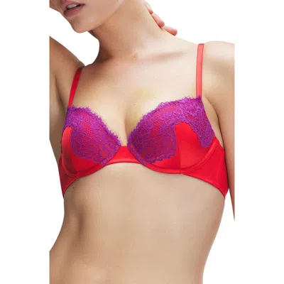 Savage X Fenty Nite Shade Underwire Padded Demi Bra In Timeless Red