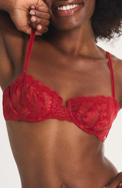 Savage X Fenty Plush Rush Unlined Underwire Balconette Bra In Red